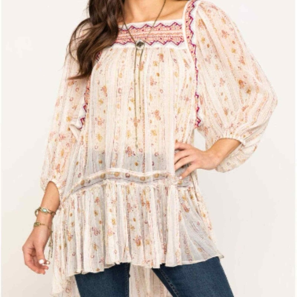 Free People Dance Magic Tunic in Ivory Colorway - Picture 4 of 16